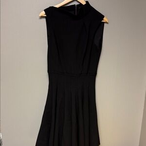 Zara Black Fit & Flare Pleated Sleeveless Dress Size M